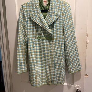 Tulle Green and White Checkered coat
